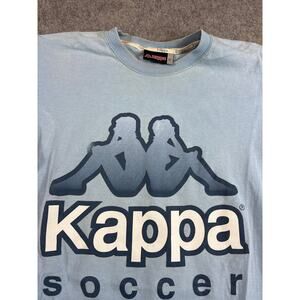Vintage 90s Kappa Soccer Shirt Mens Blue Graphic Tee Streetwear Retro Small